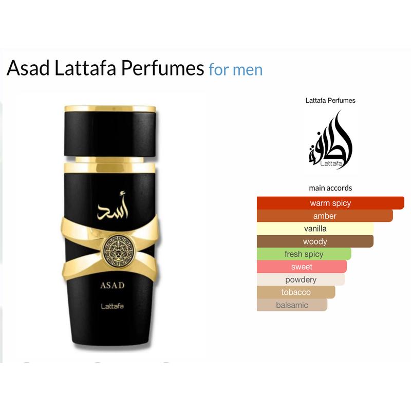 Lattafa Asad Eau de Parfum Spray for Men 3.4 Oz (100ml) Deodorant Gift