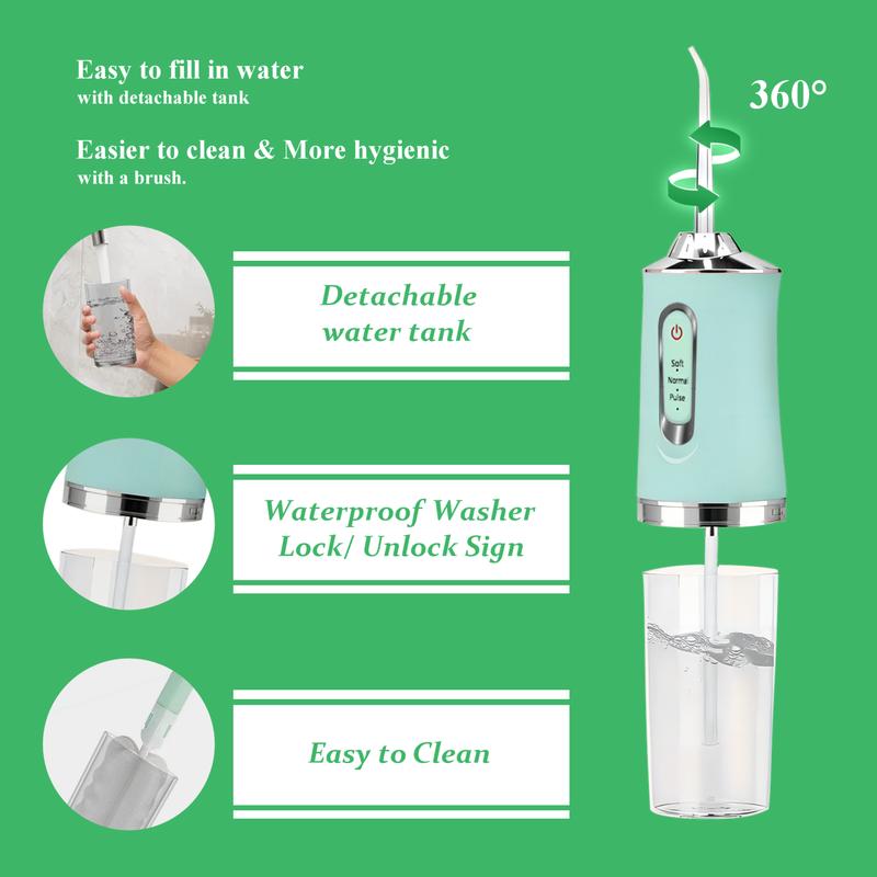 ETHME Burst Water Flosser Christmas Gift Toothbrush Upgrade Oral Rinse Strongest Cheaper Flosser with 3 Modes 4 Jets Cordless Portable Cleansing for Home Travel