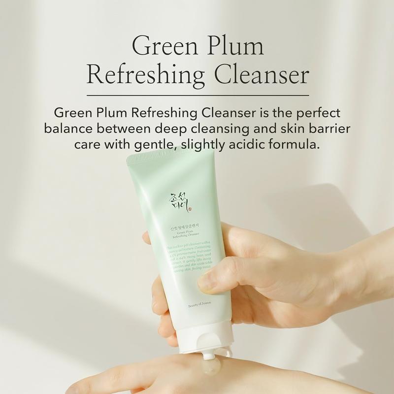 Beauty of Joseon Green Plum Refreshing Cleanser - Herbal Gel Cleanser for Natural and Gentle Exfoliation, 100ml - Korean Facial Skincare