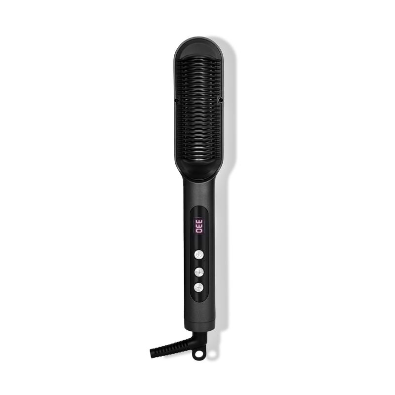 TYMO Ring Plus Ionic Hair Straightener Brush, Titanium Coating, 9 Temp Settings & LED Display, 20s Fast Heating & Dual Voltage, Professional Styling Tools for Salon Result,