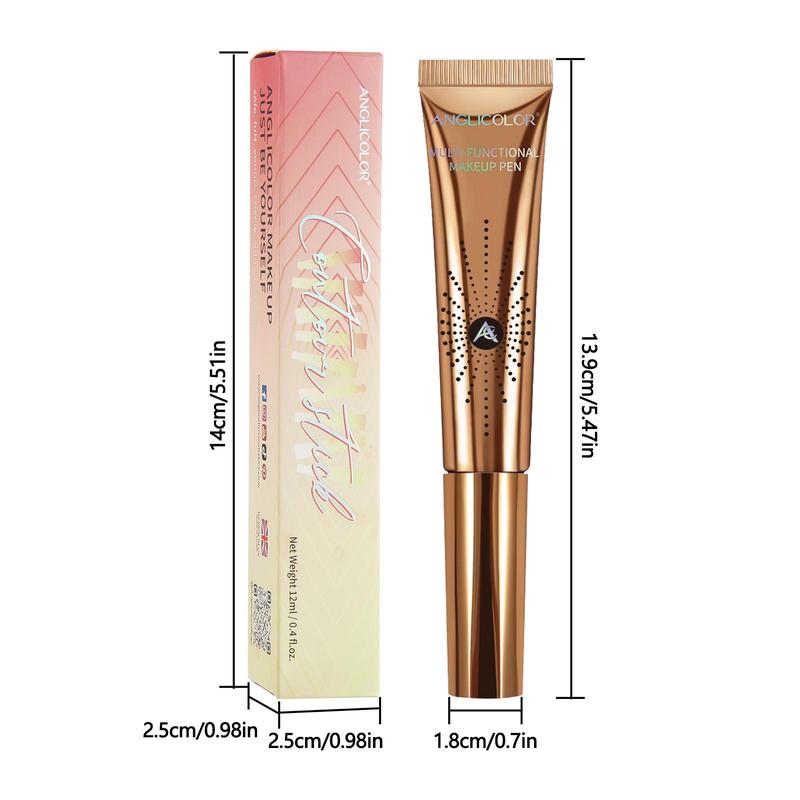 Contour Stick with Cushion Applicator, 3 Counts set Long Lasting Liquid Blush & Contour & Highlighter Stick, Facial Makeup Tool for Women