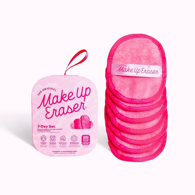 MakeUp Eraser 7-Day Set Classics- Set of 7 Sustainable, Reusable, Machine Washable Makeup Removers with Laundry Bag, Remove all makeup & sunscreen with JUST WATER