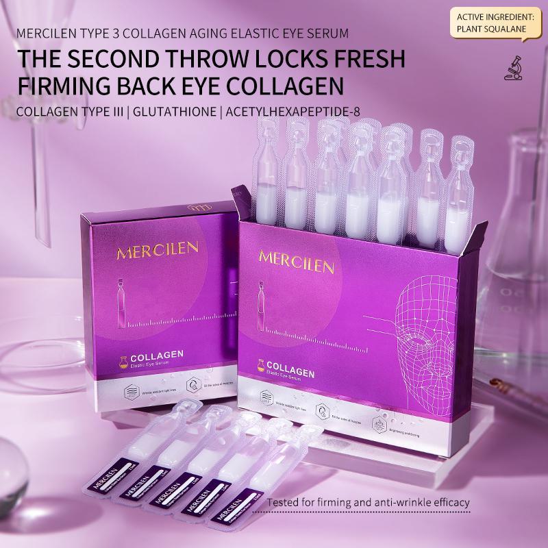 Collagen Elastic Eye Serum, 10pcs set Deep Moisturizing & Nourishing Eye Essence, Firming Eye Care Product for Both Men and Women