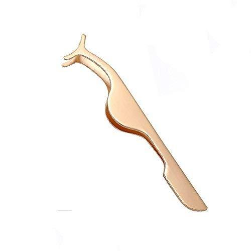 False Eyelashes Applicator Tool Eyelash Extension Tweezers Remover Clip Tweezers Nipper (Golden)