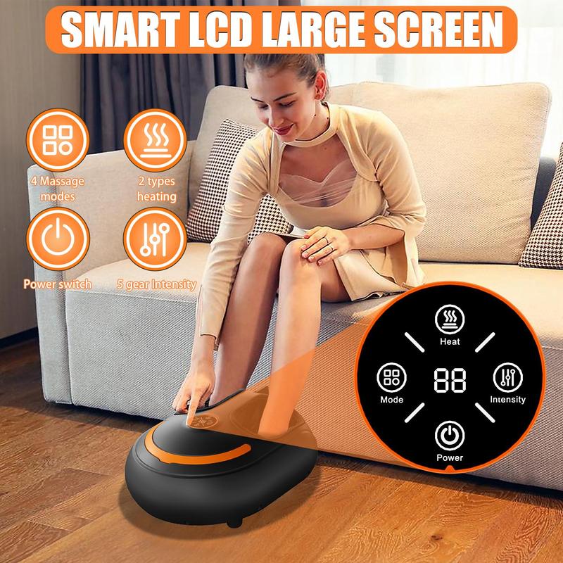 [Cyber Monday Deal] Foot Massager Machine with Soothing Heat, Comfort Deep Kneading Therapy, Air Compression foot massagers, Improve Blood Circulation and Foot Wellness,Relax for Home or Office Use(Black)