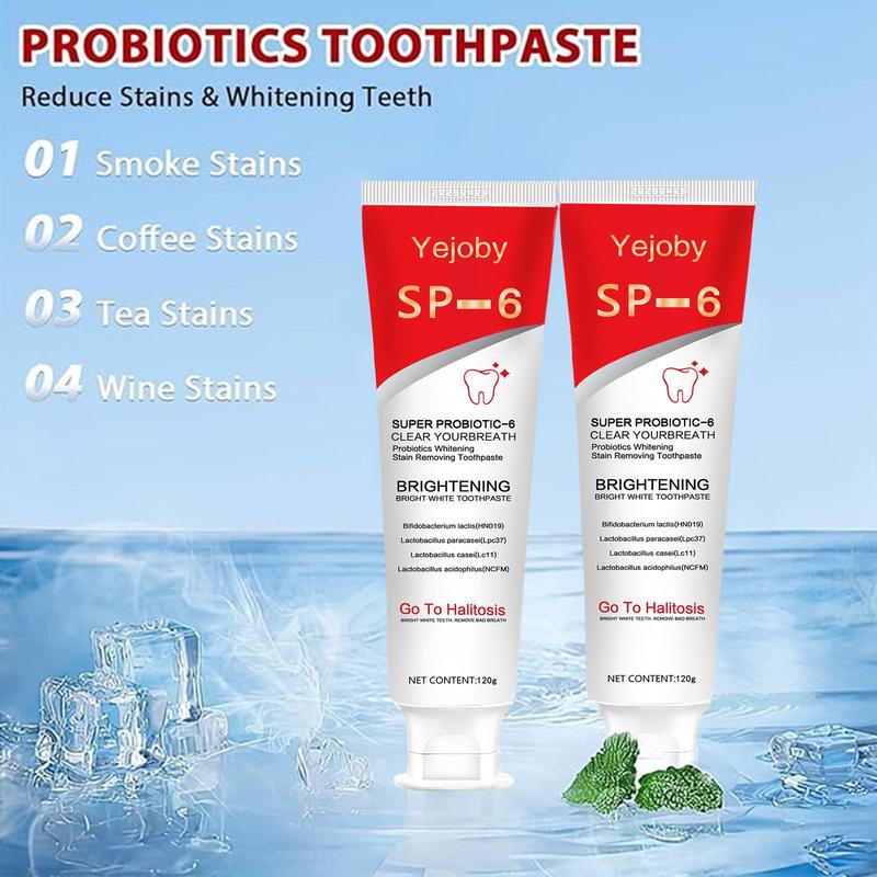 [+5$Get 2Pcs] SP-6 Probiotic Toothpaste：Enhanced Formula Balances The Oral Microbiome, Removes Stains, And Provides Long-lasting Fresh Breath.