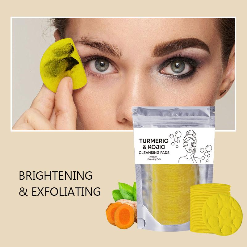 5pcs Turmeric Cleansing Exfoliating Pads Facial Cleansing Skincare, cleansing, skin care, cleansing （100pcs） Turmeric Comfort Cleanser Facial Wash