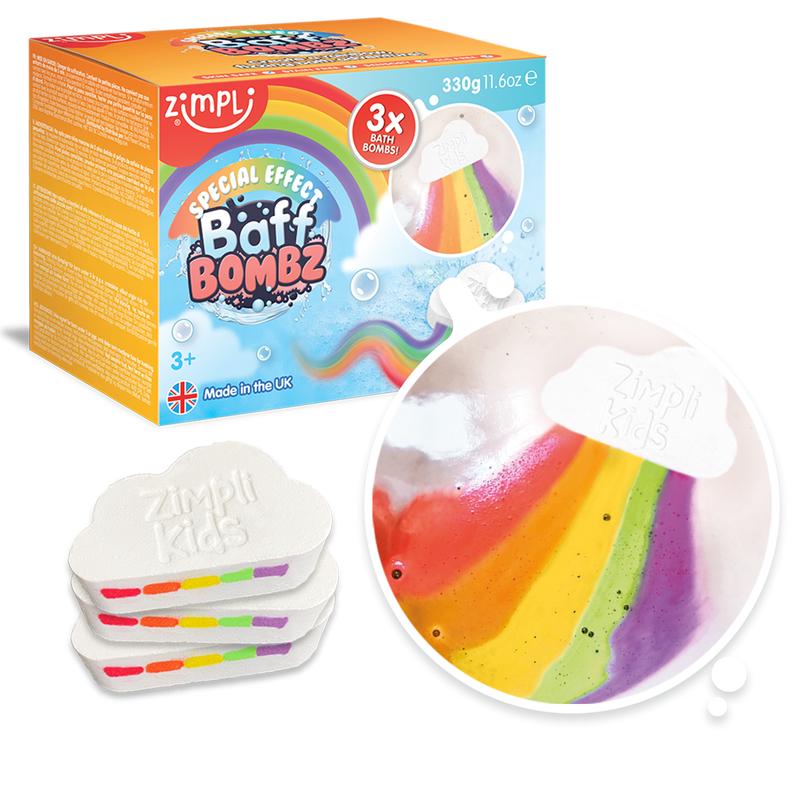 Zimpli Rainbow Effects Baff Bombz 110G x 3 PACK Bath Bombs