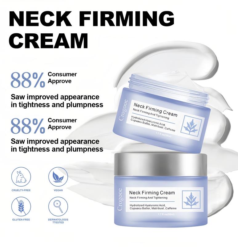 Crogooe Firming neck cream - Tightens,Lifts and Hydrates Skin -Cosmetic, BodyCare Comfort anti-aging hypoallergenic Smoother Skincare Moisturizer