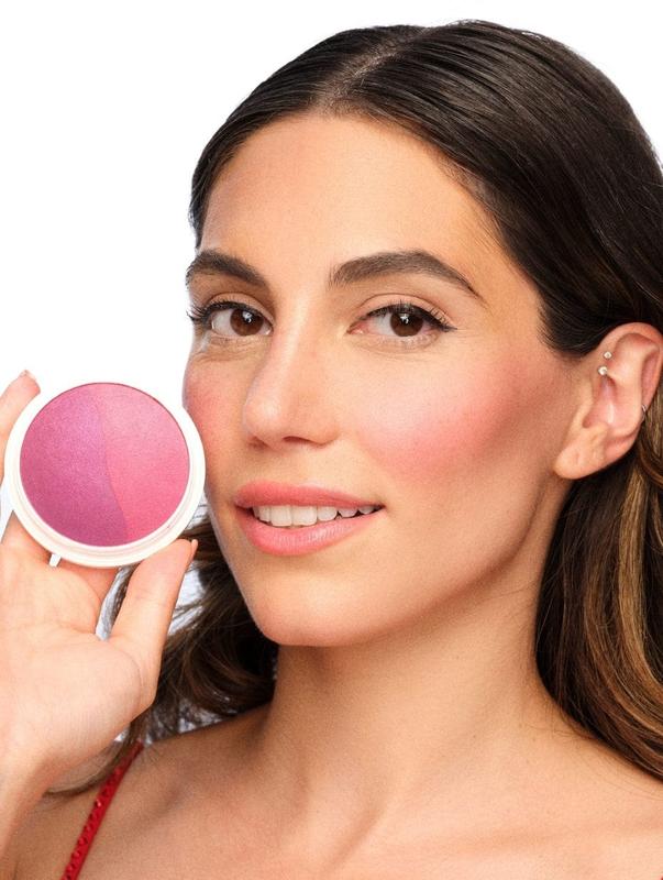 DIBS Beauty Duet Baked Blush 3-in-1 Blush, Highlighter + Topper