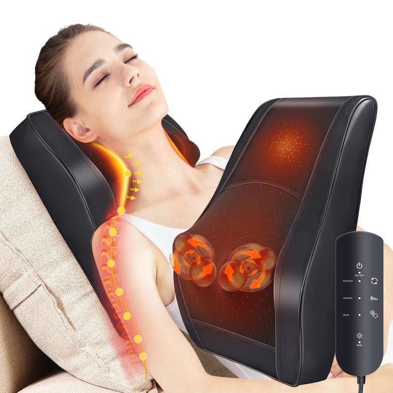 Luxury Heated Neck and Back Massager – 4D Deep Tissue Kneading Pillow for Ultimate Relaxation, The Perfect Christmas Gift for Loved Ones Comfort