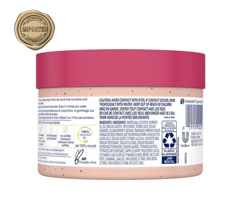 Dove Scrub For Silky Smooth Skin Body Scrub Exfoliates & Restores Skin's Natural Nutrients 10.5 oz Body Care Exfoliant