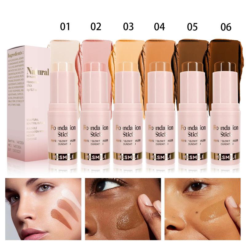 Long-lasting Concealer Stick, 6 Counts set Moisturizing Concealer, Highlighter, Concealer Stick, Makeup Tool for Women & Girls