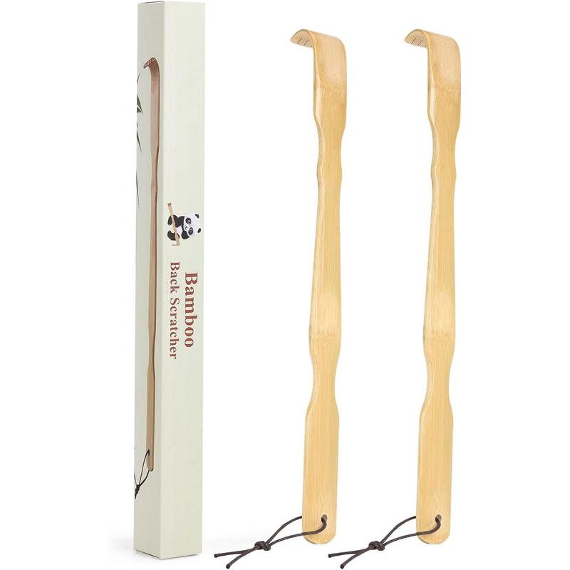 2 Pack Wooden Bamboo Back Scratcher, 17 Inch Long Handle Back Scratchers for Adults Men Women, with Beautiful Gift Packaging Body Care Comfort