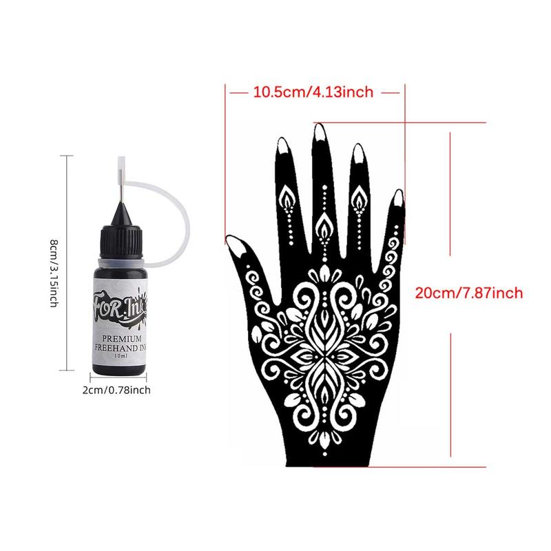 Freestyle Hand & Body Tattoo Stencil & Ink Kit, 1 Set Including 6 Stencils and 3 Tints & Accessories, Temporary Body Tattoo Supplies, DIY Body Tattoo, Fake Tattoos Custom