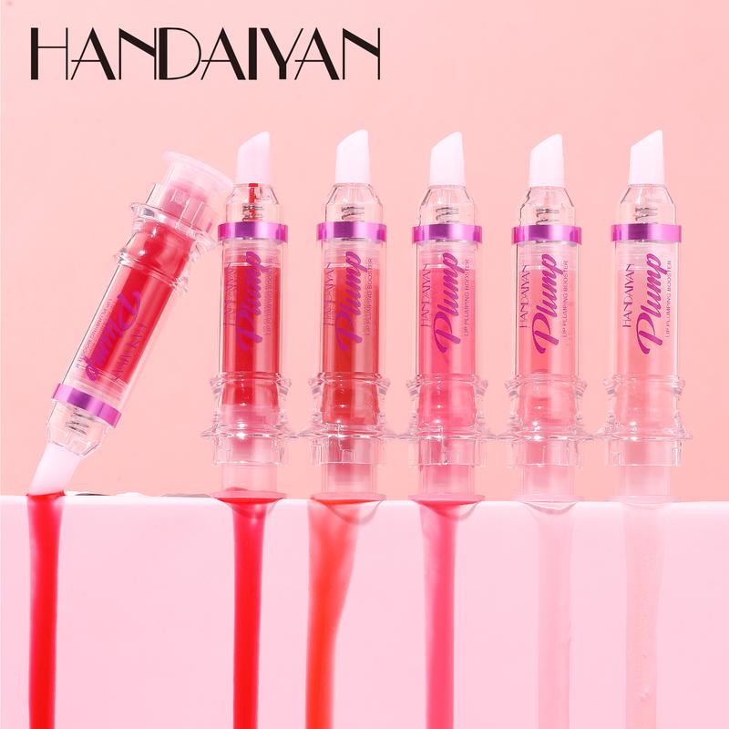 HANDAIYAN Lip Gloss Plumper Glossy Lip Lipstick, Lifter Gloss, Hydrating, Volumizes, High-Shine, Lip Plumping Lip Glaze Lip Makeup, Plump & Pout Lip Plumper for Women Girls