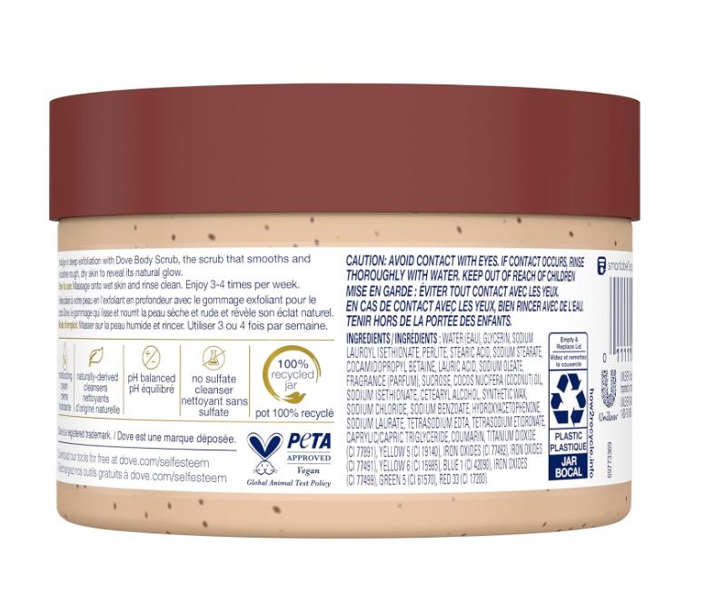 Dove Scrub For Silky Smooth Skin Body Scrub Exfoliates & Restores Skin's Natural Nutrients 10.5 oz Body Care Exfoliant