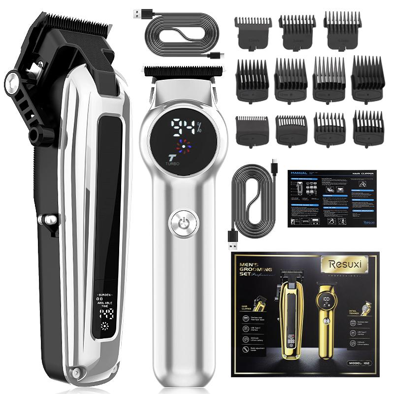 Professional Hair Clippers And Trimmer Kit For Men, Cordless Barber Clipper Set For Hair Cutting, Rechargeable Beard Trimmer Grooming Kit, Mens Hair Trimmer With LED Display, Christmas gifts For Men