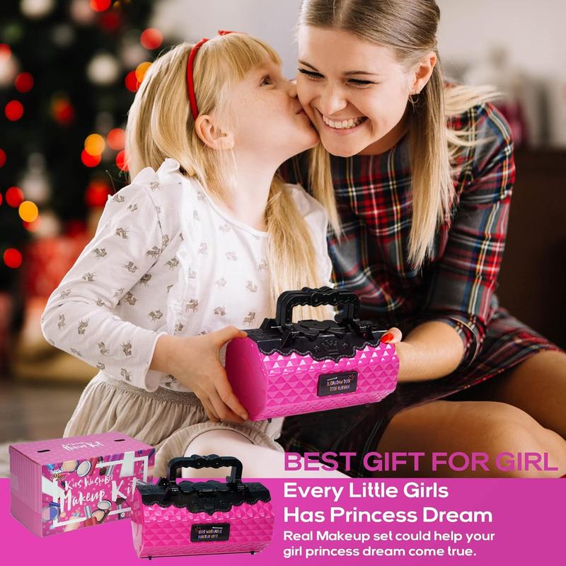 Kids Makeup Kit for Girl - 59 PCS Real and Safe Make up for Kids Girls, Washable Makeup, Princess Toy Makeup Kit for Christmas, New year gift