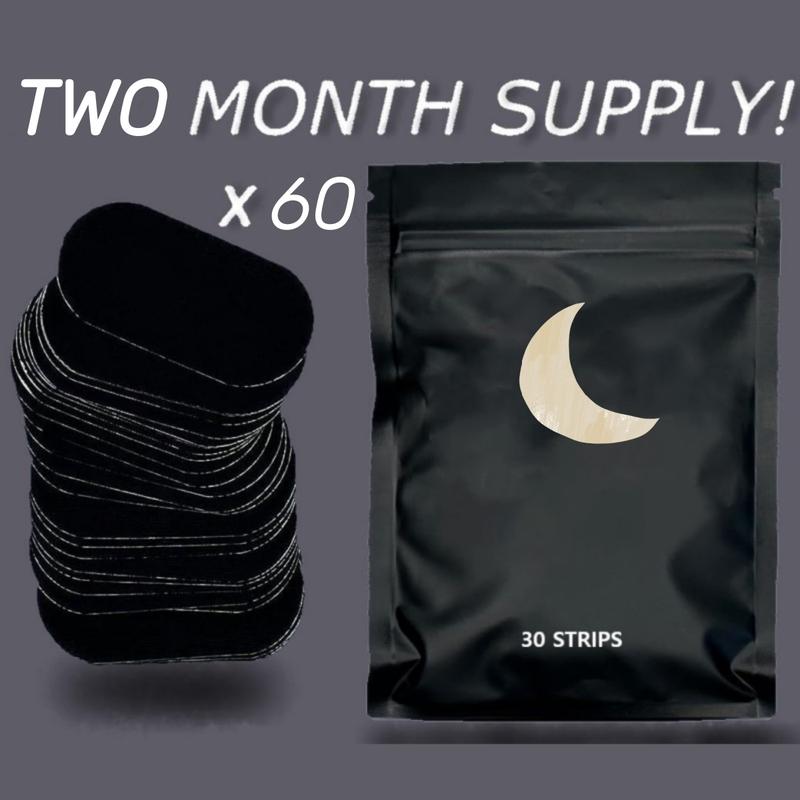 Mouth Tape for sleep (60 Pcs) Black Soft Grade Fabric,Strong Hypoallergenic Adhesive, Two Month Supply Oral