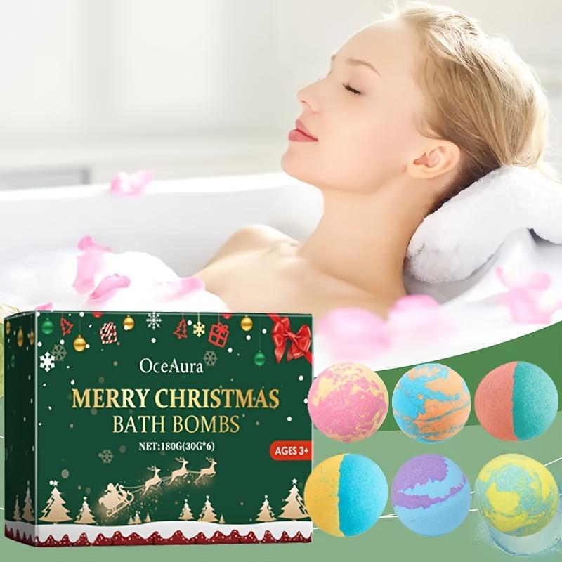 Festival Themed Bath Bomb, 6 Counts box Long-lasting Fragrance Moisturizing & Nourishing Bath Ball, Deep Cleaning Body Care Product for Women & Men