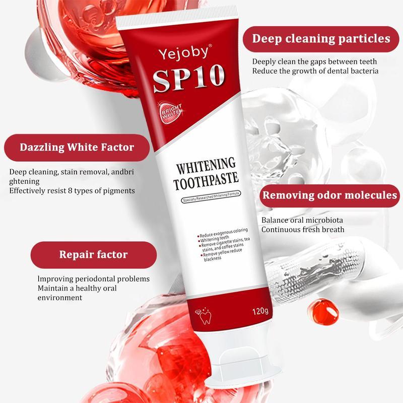 (3 Counts only 12$) SP-10 whitening Toothpaste, Super sp10 brightening Oral probiotic, sp 10 Bright White Toothpaste for Stain Removing, Fresh Breath & Teeth Health Whitening Solution Effect is better than SP-7 and SP-8,SP-6 SP-4 sp-6 sp8 sp6 sp4 SP-10