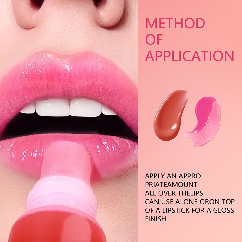 Long-lasting Moisturizing Lip Gloss, Glossy Lip Glaze Stick, Smudge-proof Plumping Lip Oil Lip Stick for All Occasions Makeup