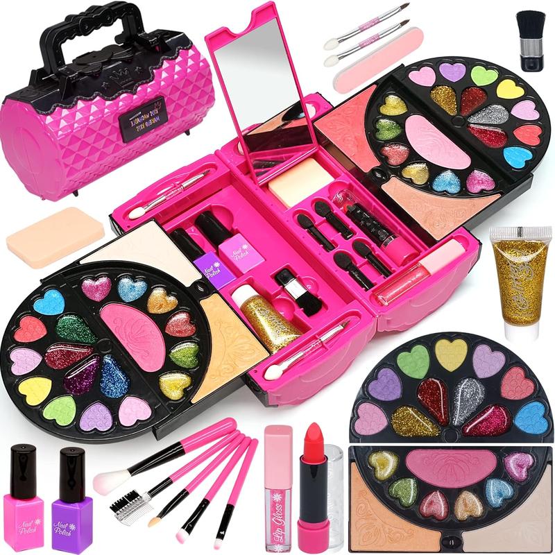 Kids Makeup Kit for Girl - 59 PCS Real and Safe Make up for Kids Girls, Washable Makeup, Princess Toy Makeup Kit for Christmas, New year gift