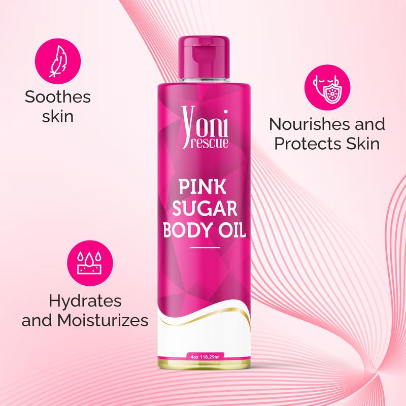 Pink Sugar Body & Bath Care Set- Shower Gel(4oz),  Body Essential Oil(4oz) by Yoni Rescue