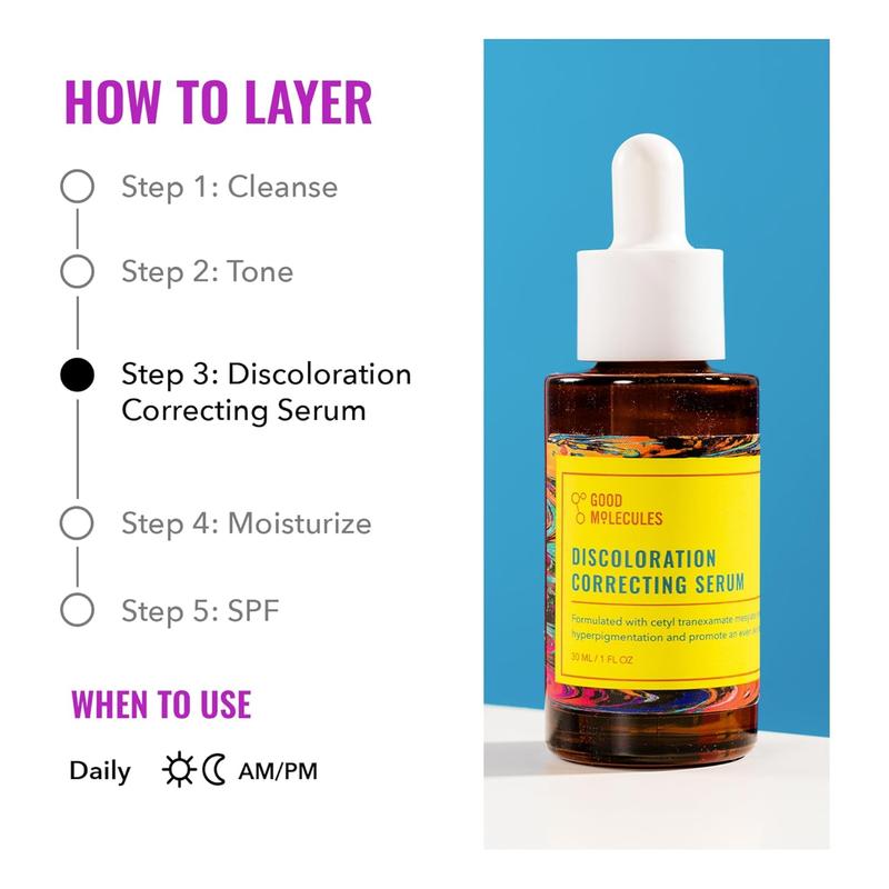 Discoloration Correcting Serum - Tranexamic Acid and Niacinamide for Dark Spots, Sun Damage, and Age Spots - Skincare Face