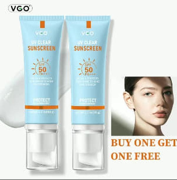 Buy one and get one free VGO Sunscreen SPF 50 PA+++ 48g UV protection lightweight moisture-A2 Cream Facial Moisturizing Skincare