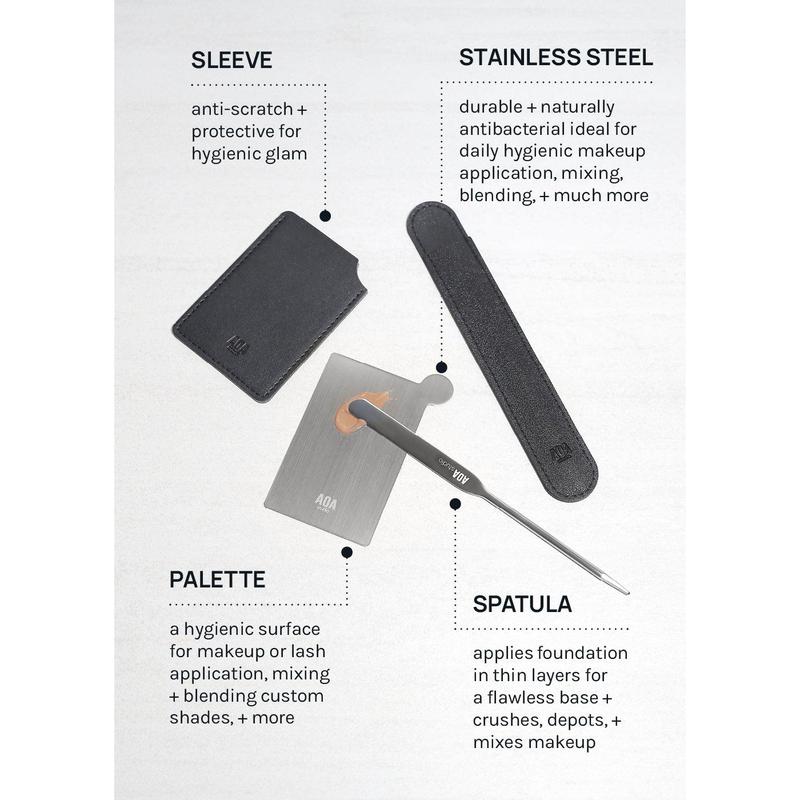 AOA Stainless Steel Mixing Palette and Spatula with Protective Sleeve