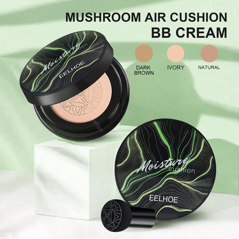 EELHOE Moisturizing Mushroom Head AirCushion CC Cream, Long LastingHydrating Makeup Base, Full CoverageFlawless Makeup Cream, LightweightConcealer Foundation CosmeticProduct foundation makeup Hydrate Moisturizer