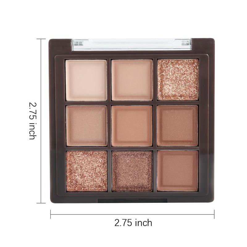 Neutral Brown Eye Shadow palette- Rose Gold Dark Brown Eyeshadow Palette Colorful 9 Colors,Shimmer Highly Pigmented Nude Eyeshadow Palette Makeup Naturing-Looking Long Lasting