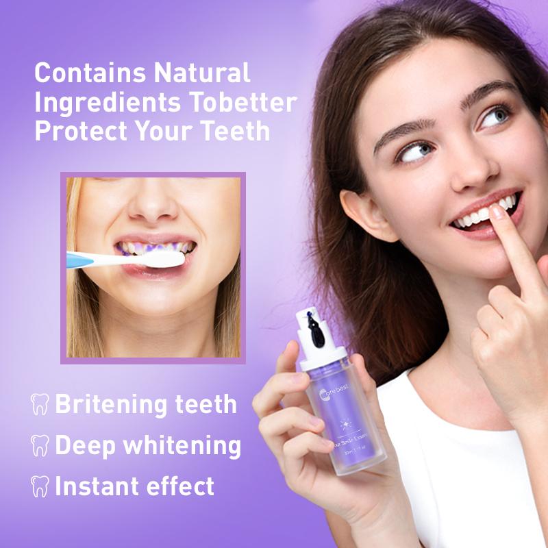 Carebest V34 Purple Toothpaste for TeethWhitening, Purple ToothpasteWhitening, Color Corector Serum,Stain Removing ,Tooth StainConcealer Oral Gentle