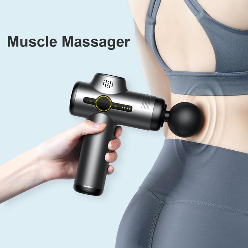 Portable Electric Massager, 6-Speed Adjustable Muscle Massager with 6 Massage Heads, Deep Muscle Relaxation Massager, Muscle Relaxation Tool for Men & Women, Christmas Gift