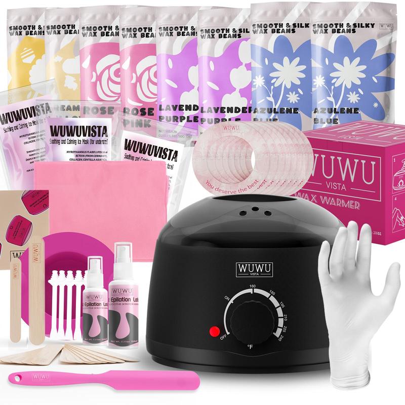 Skincare Waxing Kit, 79pcs box Waxing Machine & Waxing Beads & Tools, Professional Hair Removal Kit for Women & Men Whole Body Parts