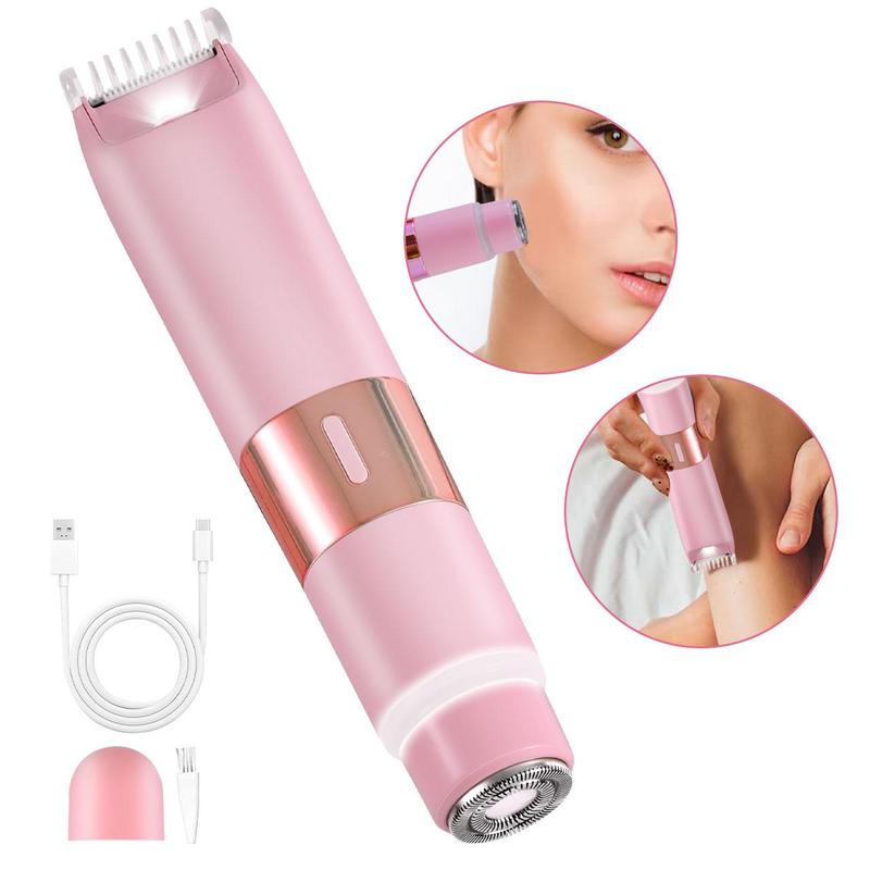 2 in 1 Electric Hair Removal Tool, 1 Box Rechargeable Wet & Dry Use Hair Removal Machine, Women's Body Hair Trimmer for Face, Arm, Leg, Underarm