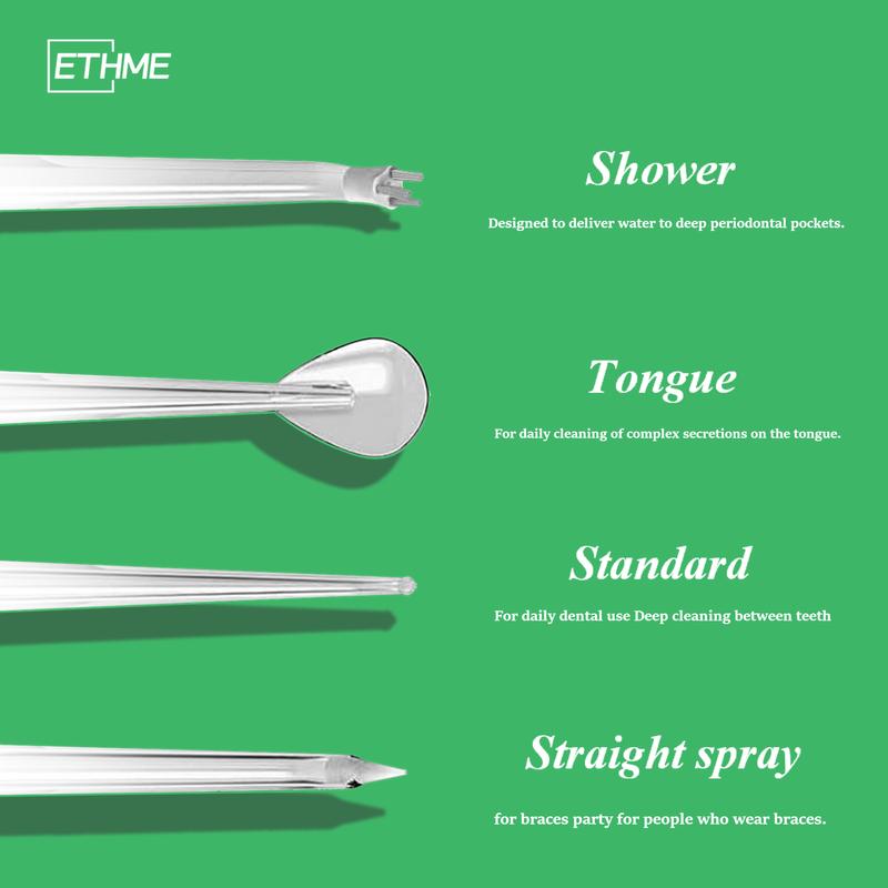 ETHME Burst Water Flosser Christmas Gift Toothbrush Upgrade Oral Rinse Strongest Cheaper Flosser with 3 Modes 4 Jets Cordless Portable Cleansing for Home Travel