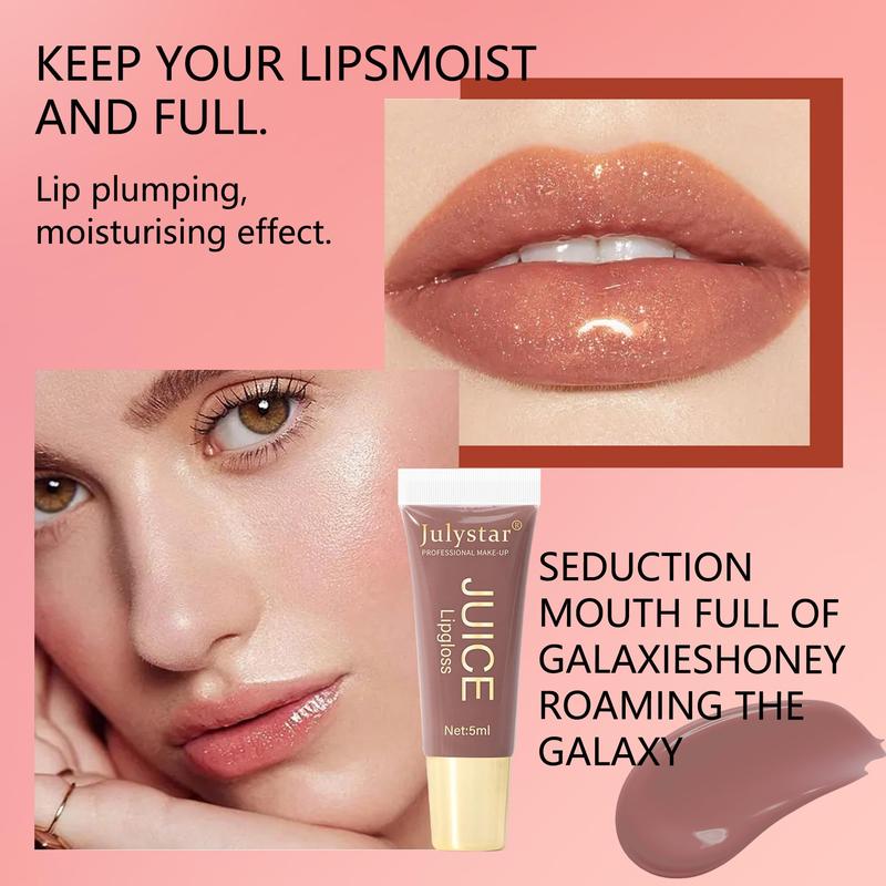 Long-lasting Moisturizing Lip Gloss, Glossy Lip Glaze Stick, Smudge-proof Plumping Lip Oil Lip Stick for All Occasions Makeup