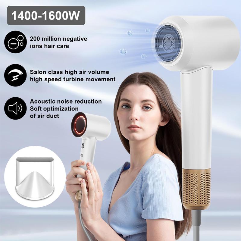 High Speed Hair Dryer, Low Noise Hair Dryer with 2 Wind Speed & 4 Temperature Settings, Professional Hair Dryer for Travel, Home and Salon Use