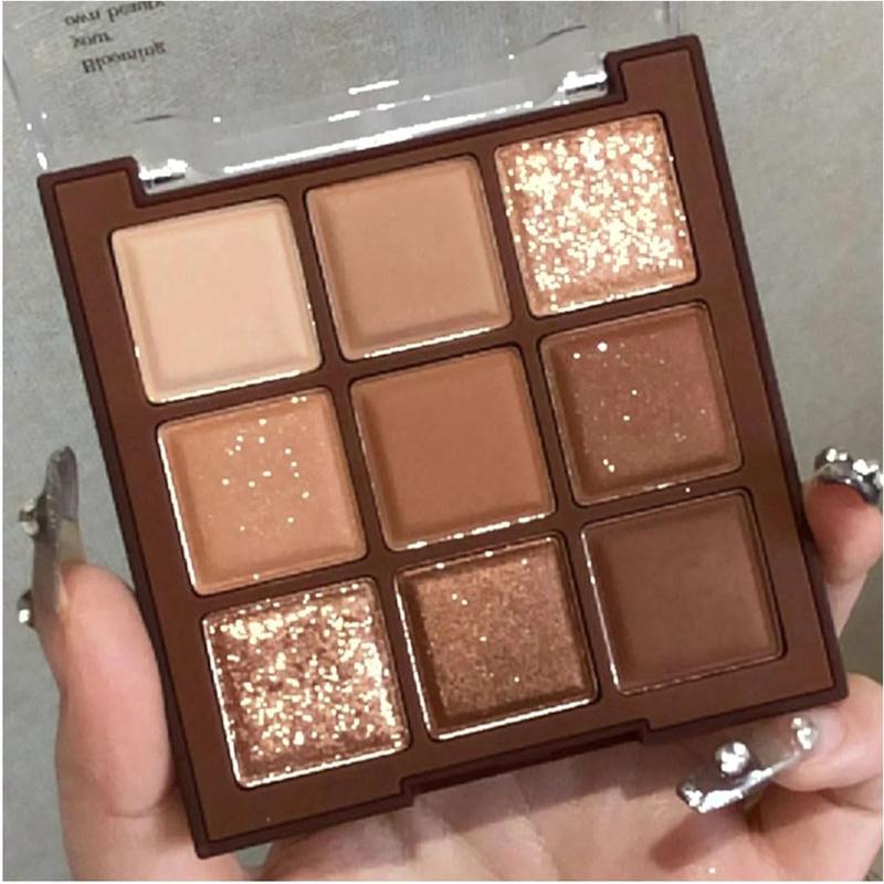 Neutral Brown Eye Shadow palette- Rose Gold Dark Brown Eyeshadow Palette Colorful 9 Colors,Shimmer Highly Pigmented Nude Eyeshadow Palette Makeup Naturing-Looking Long Lasting