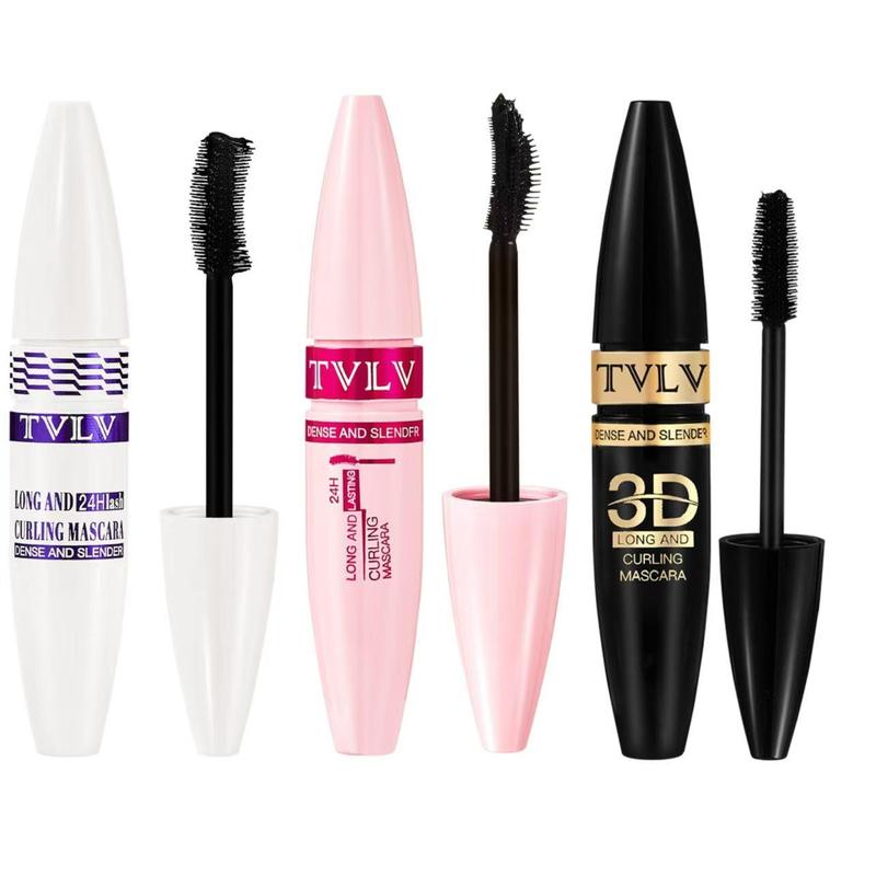 Waterproof Mascara, 3 Counts Natural Curl Eyelashes Mascara, Eyelashes Lengthening Volumizing Defining, Professional Eye Makeup Products