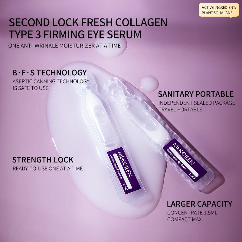 Collagen Elastic Eye Serum, 10pcs set Deep Moisturizing & Nourishing Eye Essence, Firming Eye Care Product for Both Men and Women