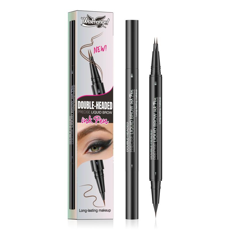 Microblading Eyebrow Pen Waterproof, 2-in-1 Dual-Ended Eye Brow Pencils with Micro-Fork-Tip and Precise Brush-Tip, Natural Hair Like Strokes, Last All-Day