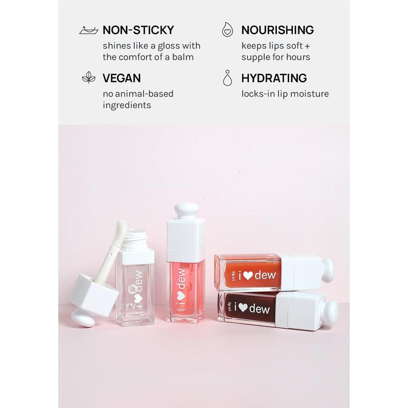 Nourishing AOA I Heart Dew Lip Oil - Non-Toxic Vegan Lip Gloss - duck lip Hydrating Lipstick Glossy Lip Care