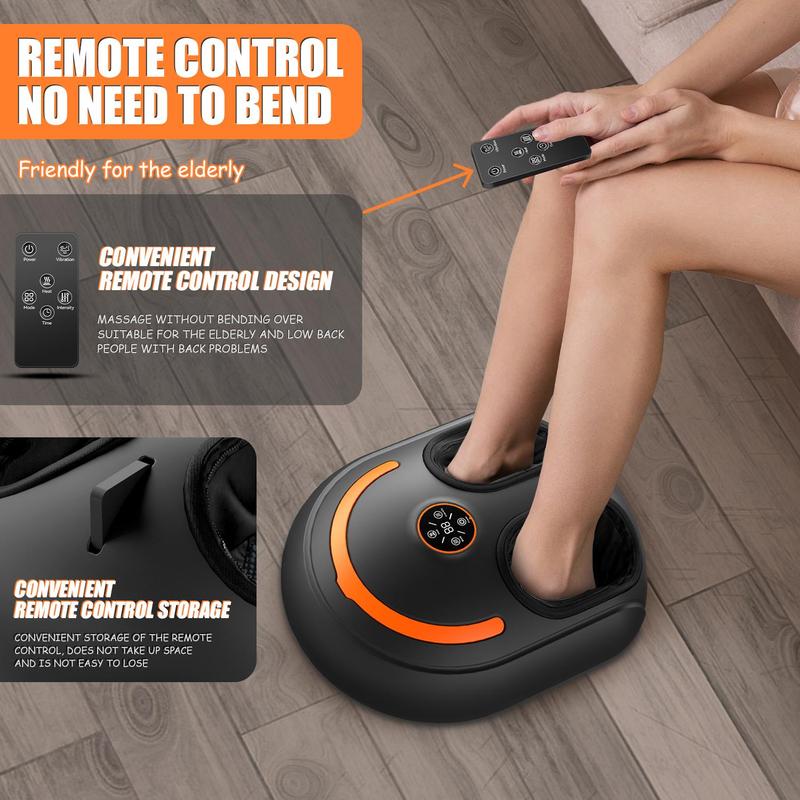 [Cyber Monday Deal] Foot Massager Machine with Soothing Heat, Comfort Deep Kneading Therapy, Air Compression foot massagers, Improve Blood Circulation and Foot Wellness,Relax for Home or Office Use(Black)