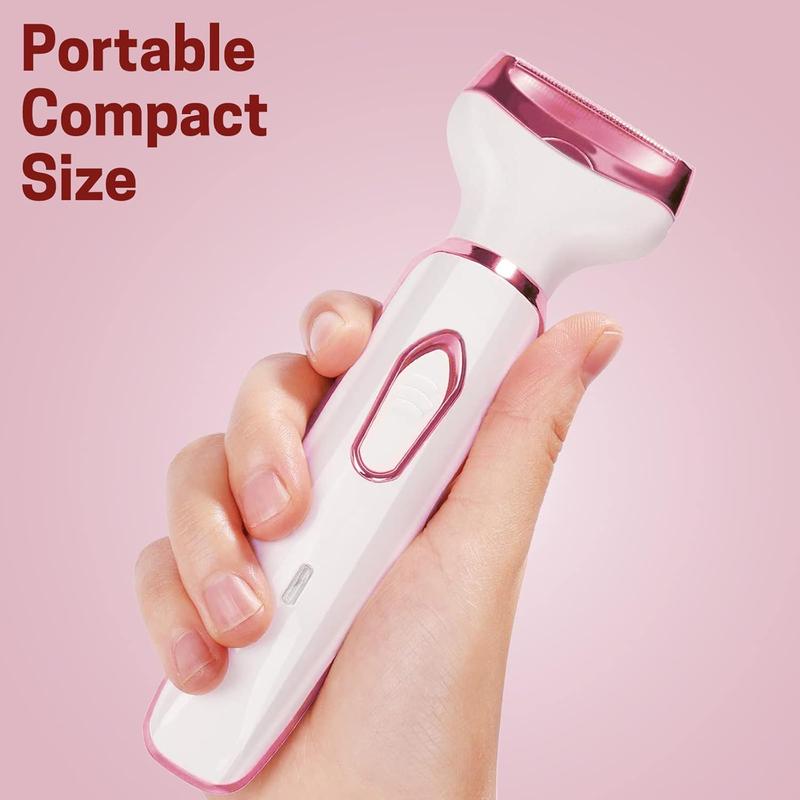 4 in 1 Electric Shaver, 1 Set Portable Hair Removal Machine, Cordless Hair Trimmer for Women, Men, Girls - Wet Dry Use with Detachable Head