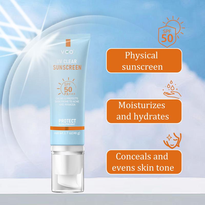 VGO- Moisturizing Sun Cream SPF 50 PA+++ 48g Facial Lightweight Skincare Sunscreen-B