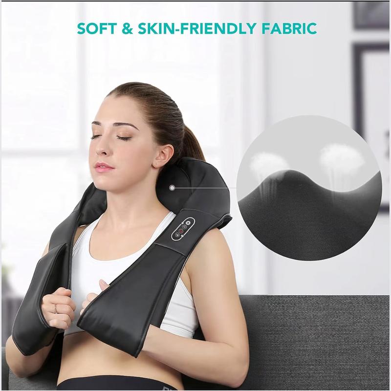 Shiatsu Neck and Back Massager with Soothing Heat, Masgre Electric Deep Tissue 3D Kneading Massage Pillow for Shoulder, Leg, Body Muscle Pain Relief, Home, Office, and Car Use